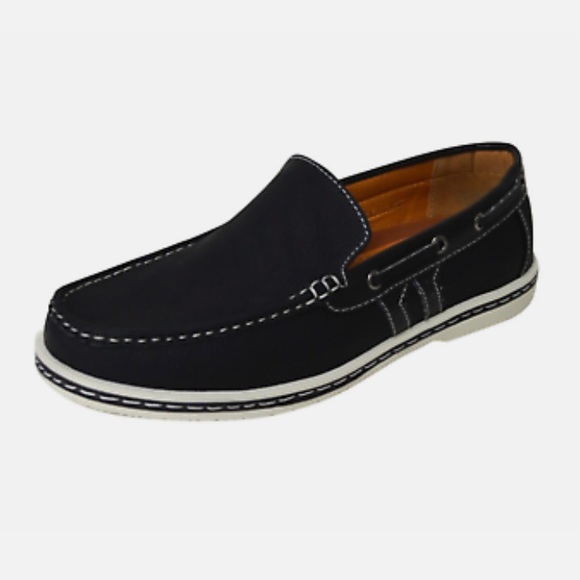 New Brixton *Dacio* Mens Slip On Boat Shoes Black Size 13 - Picture 1 of 16
